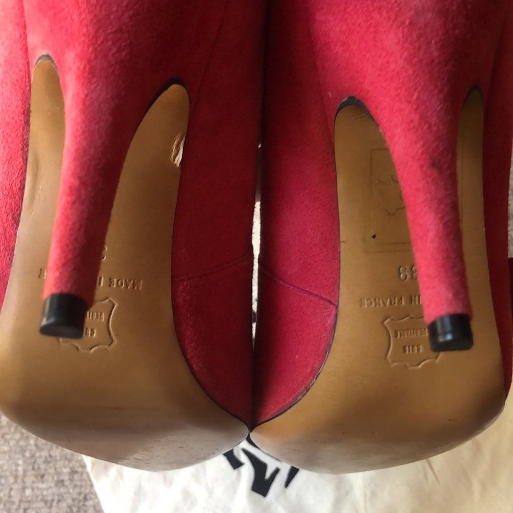 Isabel Marant Framboise Pink Suede Poppy Heels 39 - Picture 5 of 6